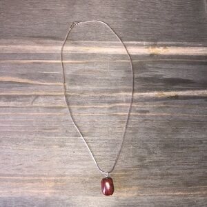 Sterling Necklace with Brown Stone